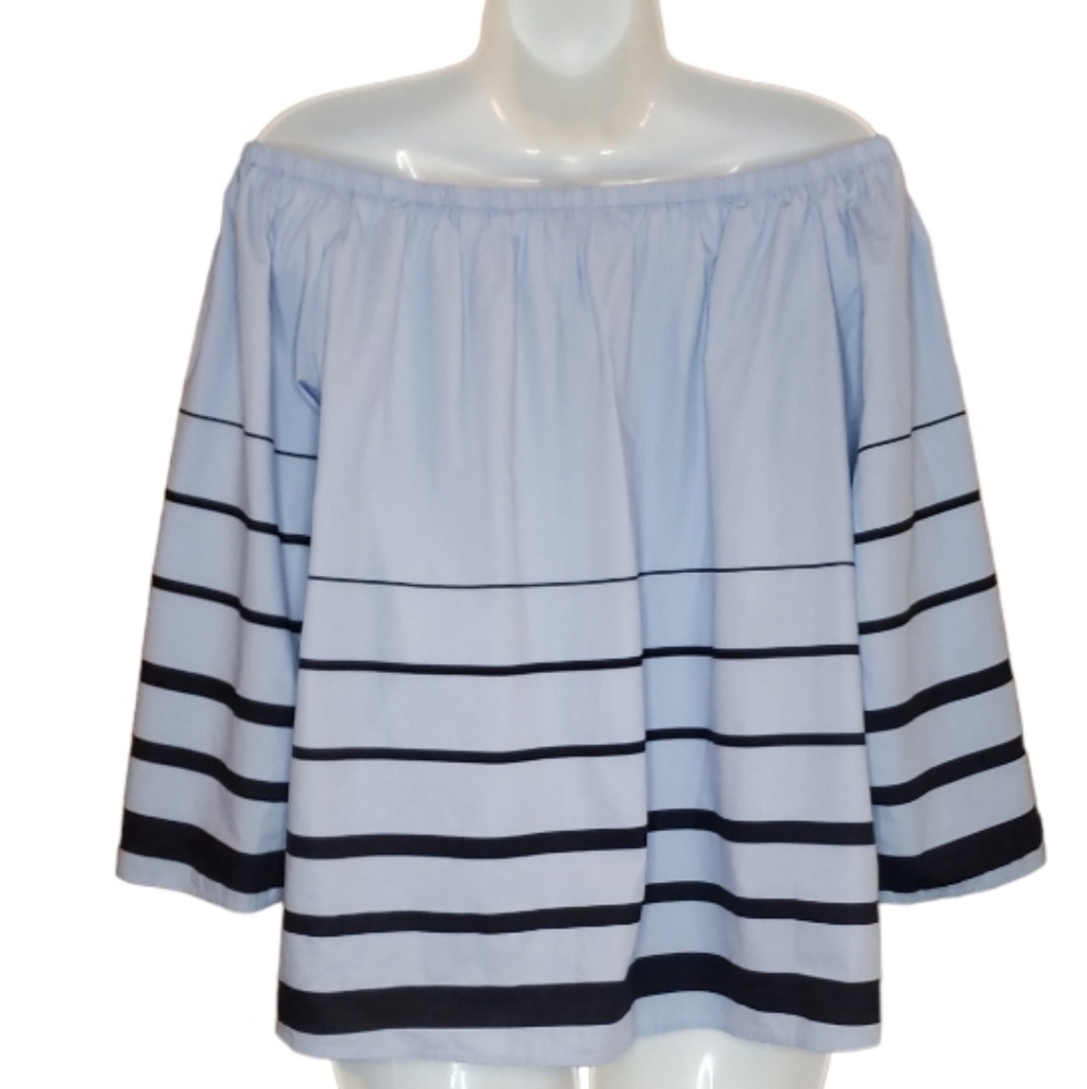 Dg2 - Diane Gilman - Oos Striped Top - L - Ln View 2